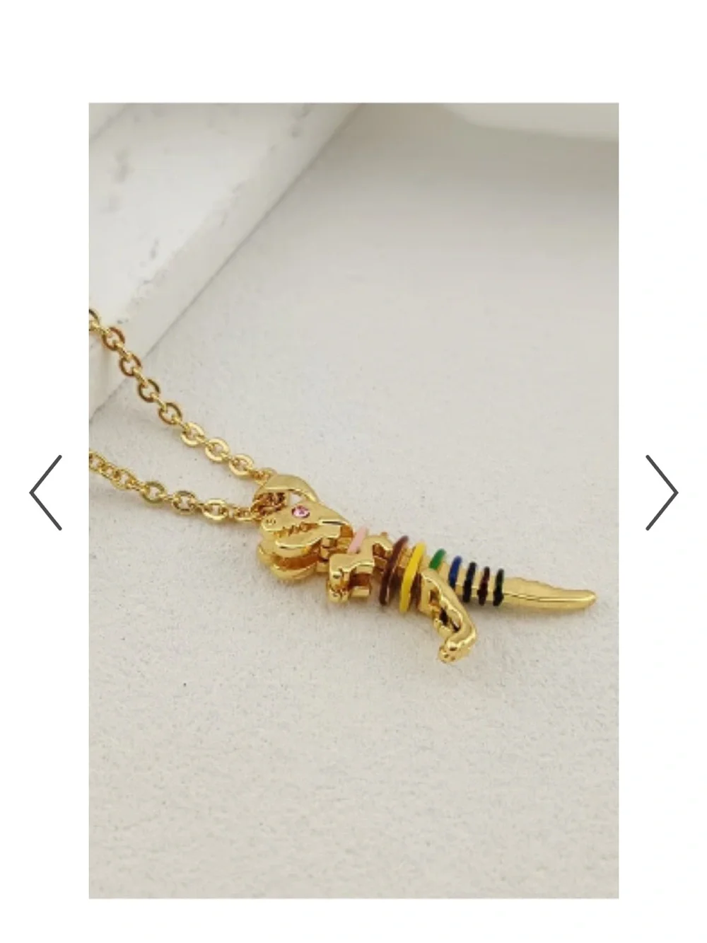 NWT Matching Coach Gold Rainbow Dinosaur Dangle Huggie Earrings and Necklace - Picture 6 of 14